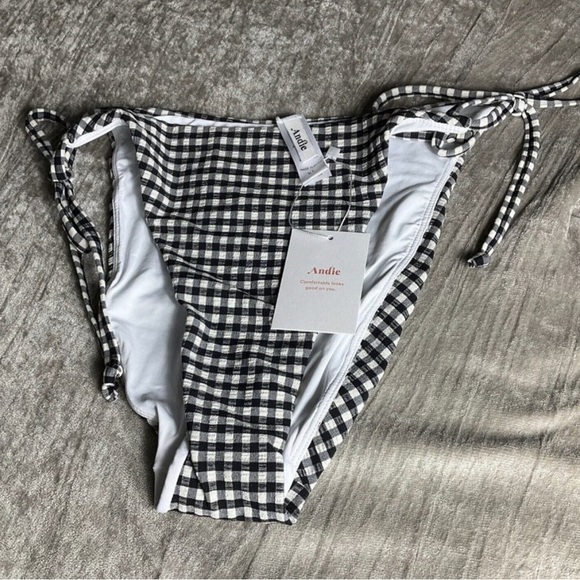 NWT Andie Swim The String Bottom Bikini Textured Gingham Size XL NEW - Picture 3 of 12